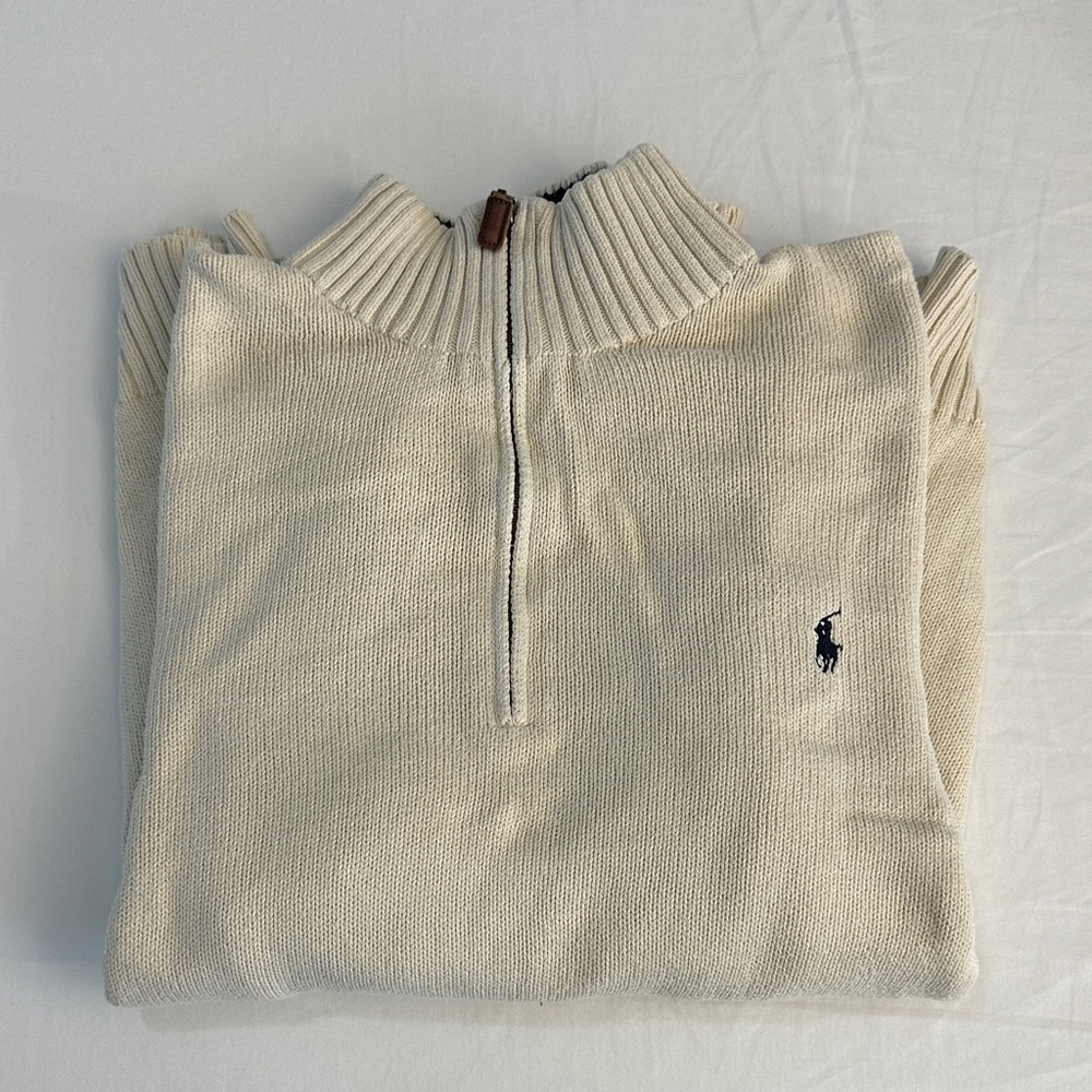 Polo by Ralph Lauren Beige Zip-Up Sweater